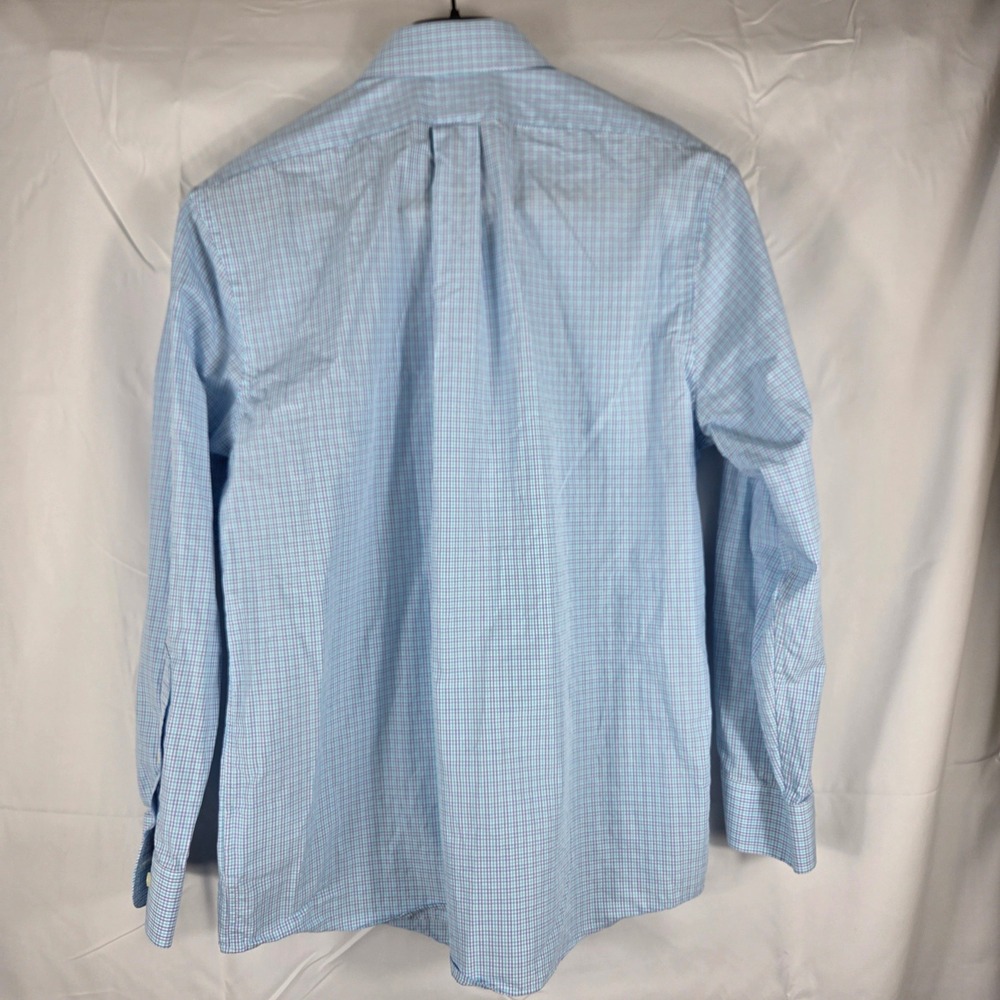 Brooks Brothers 1818 Regular Fit Blue Micro Check Cotton Dress Shirt 15.5 32/33 - Picture 4 of 8